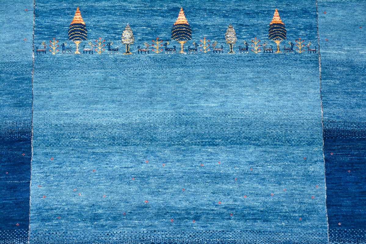 Gabbeh Rug - Loribaft Indus - 294 x 205 cm - sea blue