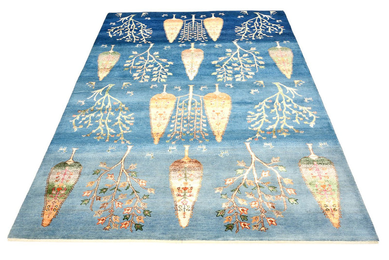 Gabbeh Rug - Loribaft Indus - 247 x 173 cm - sea blue