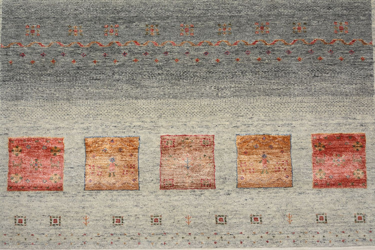 Gabbeh Rug - Loribaft Indus - 304 x 208 cm - dark beige