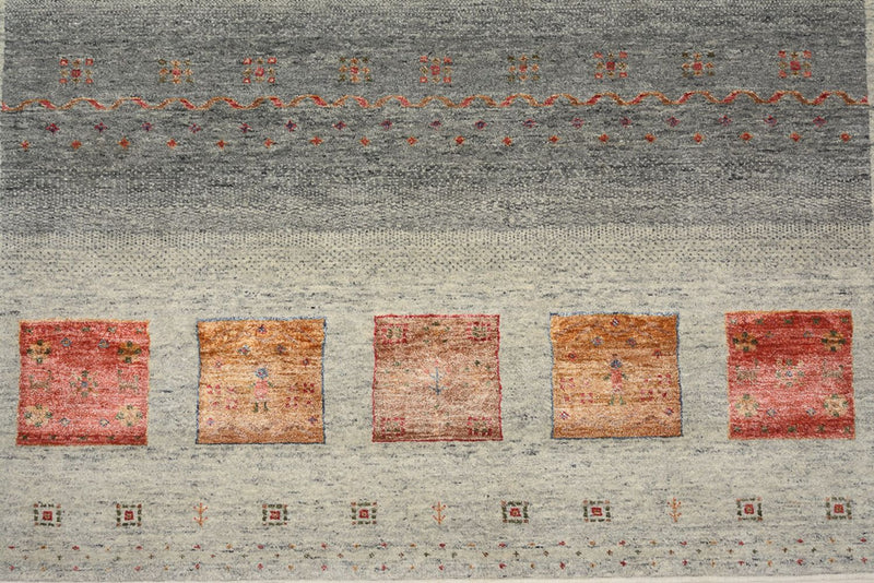 Gabbeh Rug - Loribaft Indus - 304 x 208 cm - dark beige