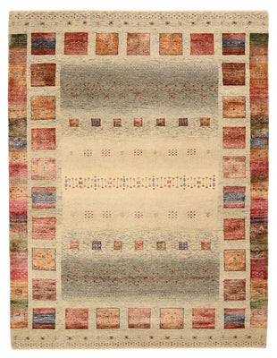 Gabbeh Rug - Loribaft Indus - 207 x 158 cm - dark beige