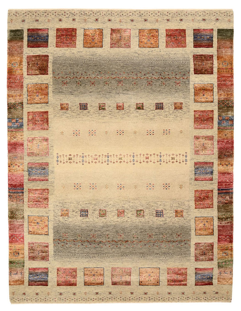 Gabbeh Teppich - Loribaft Indus - 207 x 158 cm - dunkelbeige
