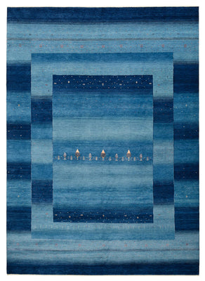 Gabbeh Rug - Loribaft Indus - 345 x 247 cm - sea blue