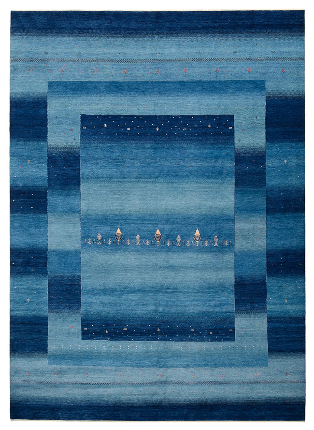 Gabbeh Rug - Loribaft Indus - 345 x 247 cm - sea blue