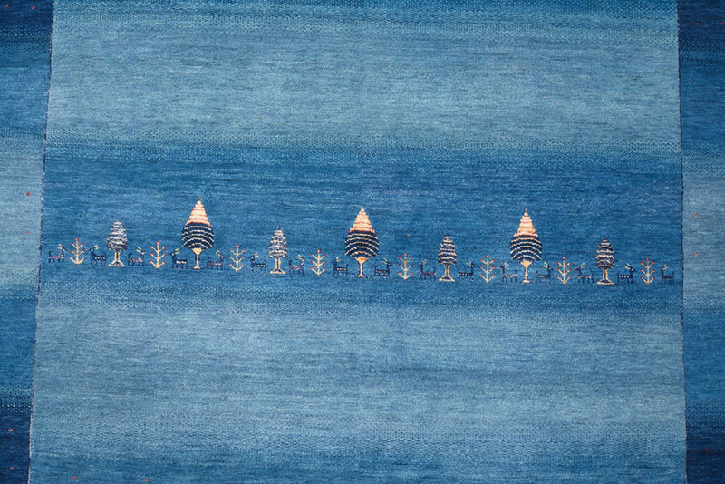 Gabbeh Rug - Loribaft Indus - 345 x 247 cm - sea blue