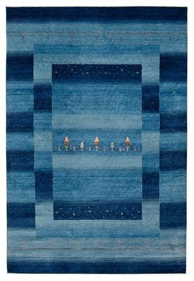 Gabbeh Rug - Loribaft Indus - 304 x 204 cm - sea blue