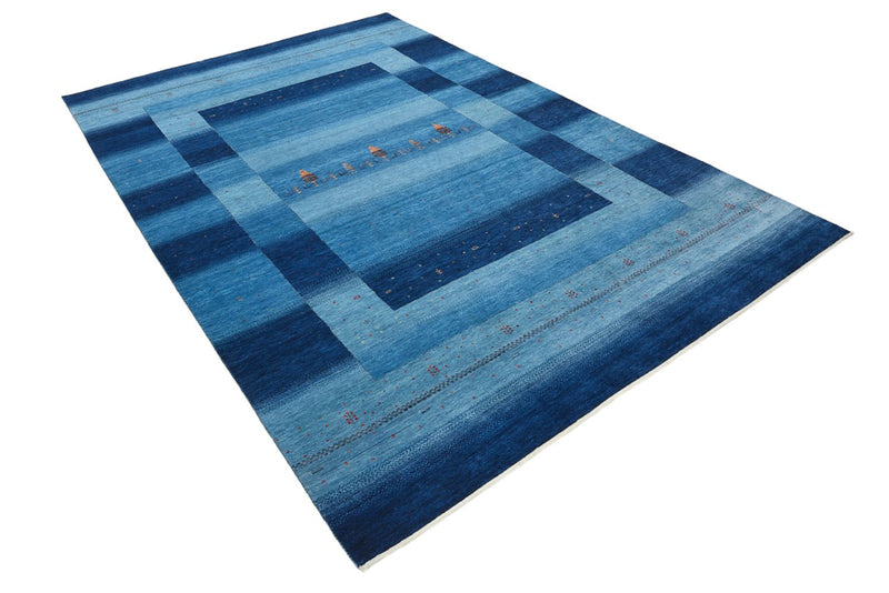Gabbeh Rug - Loribaft Indus - 304 x 204 cm - sea blue