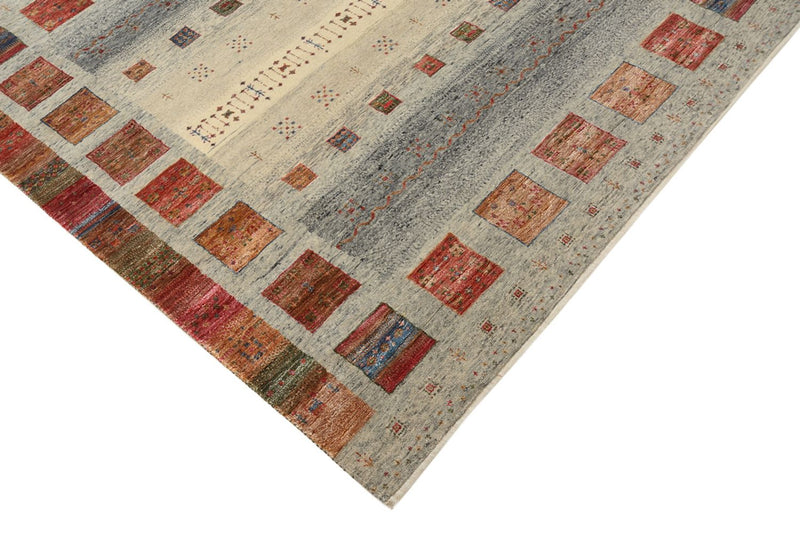 Gabbeh Rug - Loribaft Indus square  - 156 x 152 cm - dark beige