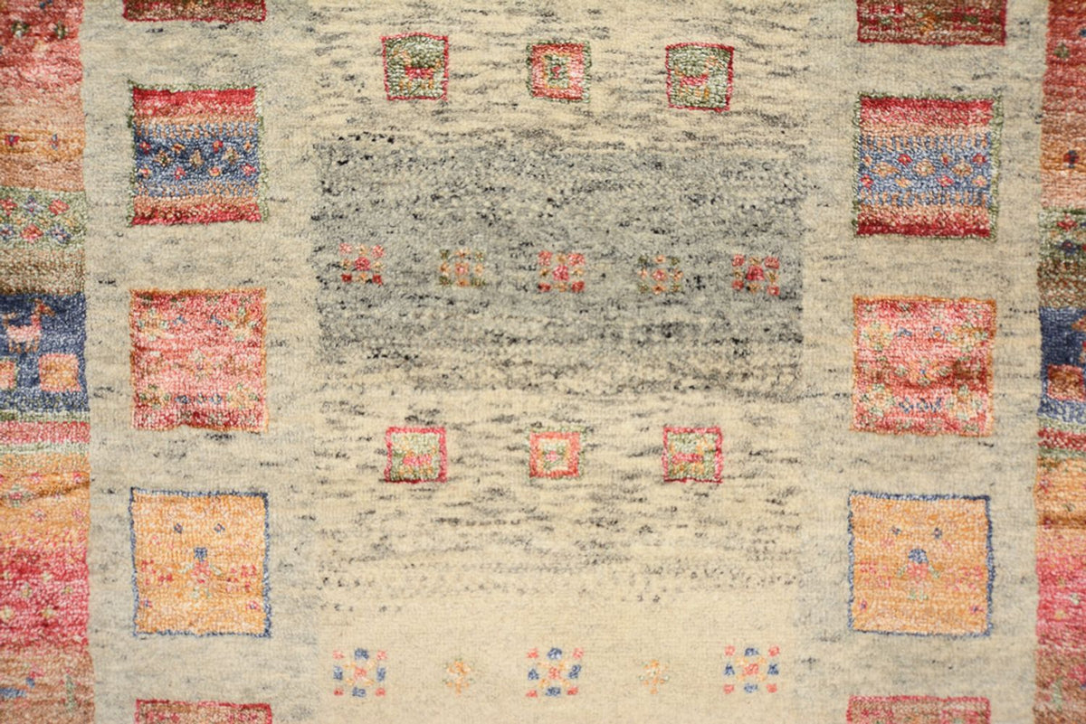 Runner Gabbeh Rug - Loribaft Indus - 306 x 84 cm - dark beige