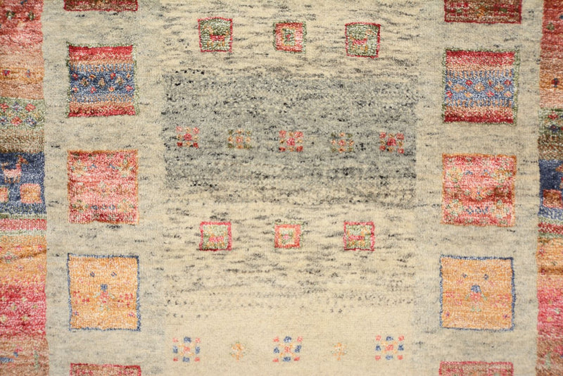 Runner Gabbeh Rug - Loribaft Indus - 306 x 84 cm - dark beige