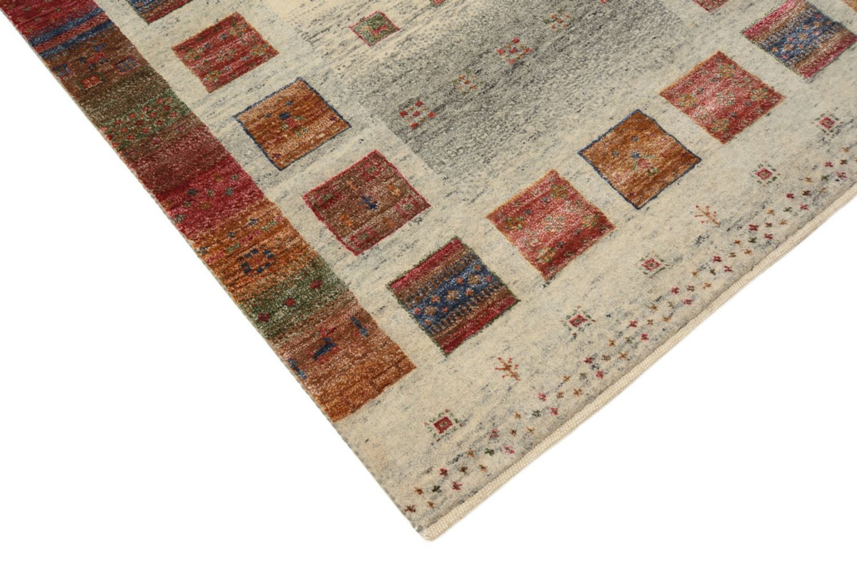Runner Gabbeh Rug - Loribaft Indus - 306 x 85 cm - dark beige