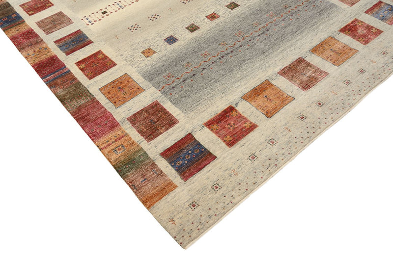 Gabbeh Teppich - Loribaft Indus - 301 x 207 cm - dunkelbeige