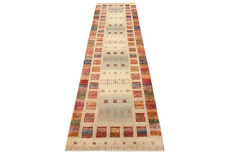 Runner Gabbeh Rug - Loribaft Indus - 305 x 81 cm - dark beige