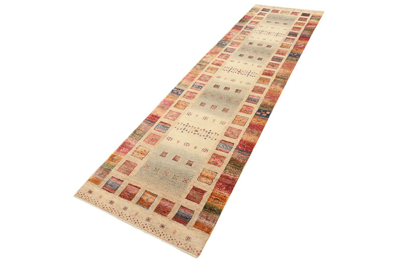 Runner Gabbeh Rug - Loribaft Indus - 305 x 81 cm - dark beige