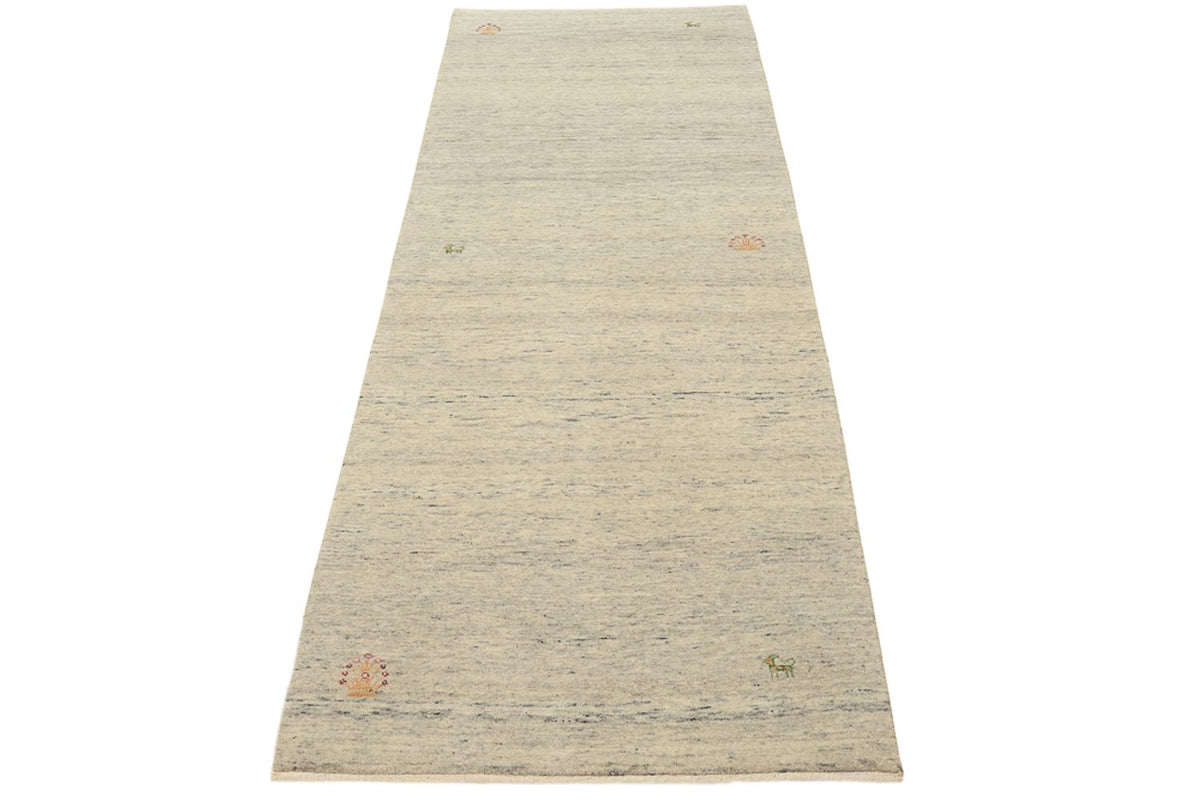 Runner Gabbeh Rug - Loribaft Indus - 241 x 85 cm - dark beige