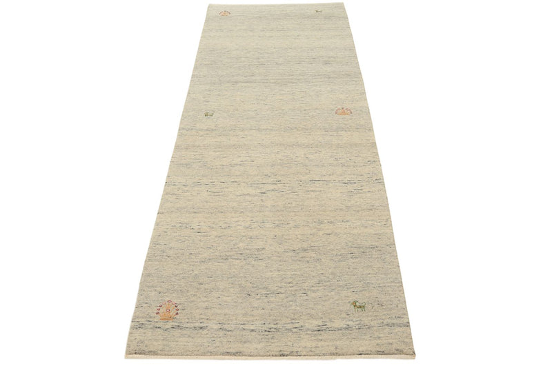 Runner Gabbeh Rug - Loribaft Indus - 241 x 85 cm - dark beige