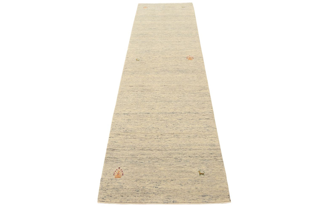 Runner Gabbeh Rug - Loribaft Indus - 295 x 80 cm - dark beige