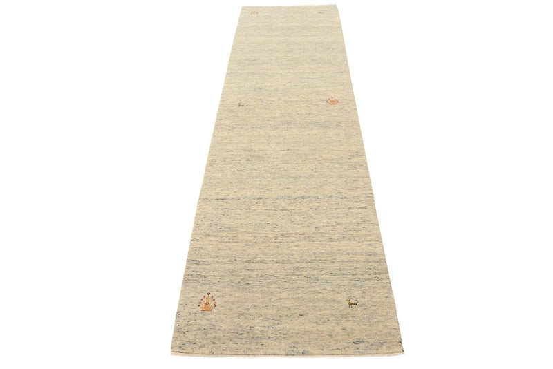 Runner Gabbeh Rug - Loribaft Indus - 295 x 80 cm - dark beige