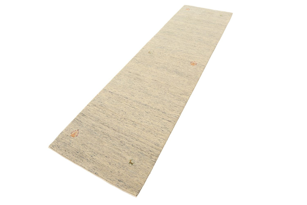 Runner Gabbeh Rug - Loribaft Indus - 295 x 80 cm - dark beige
