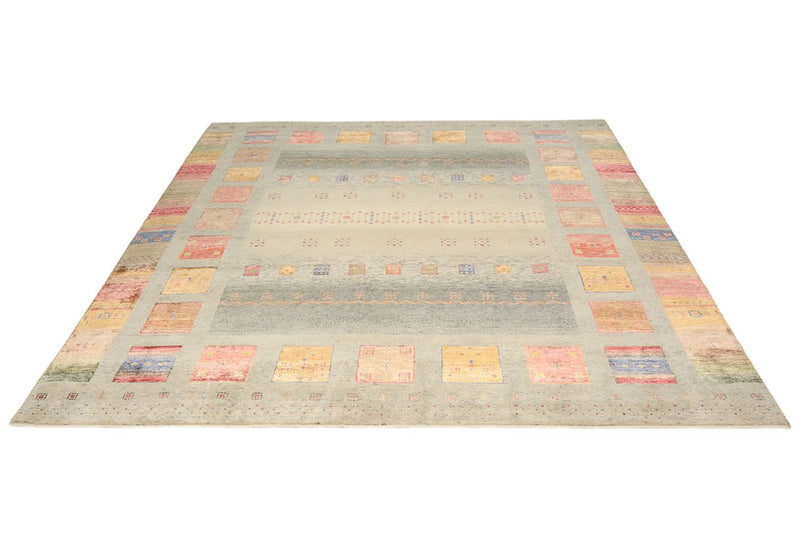 Gabbeh Rug - Loribaft Indus square  - 249 x 248 cm - dark beige