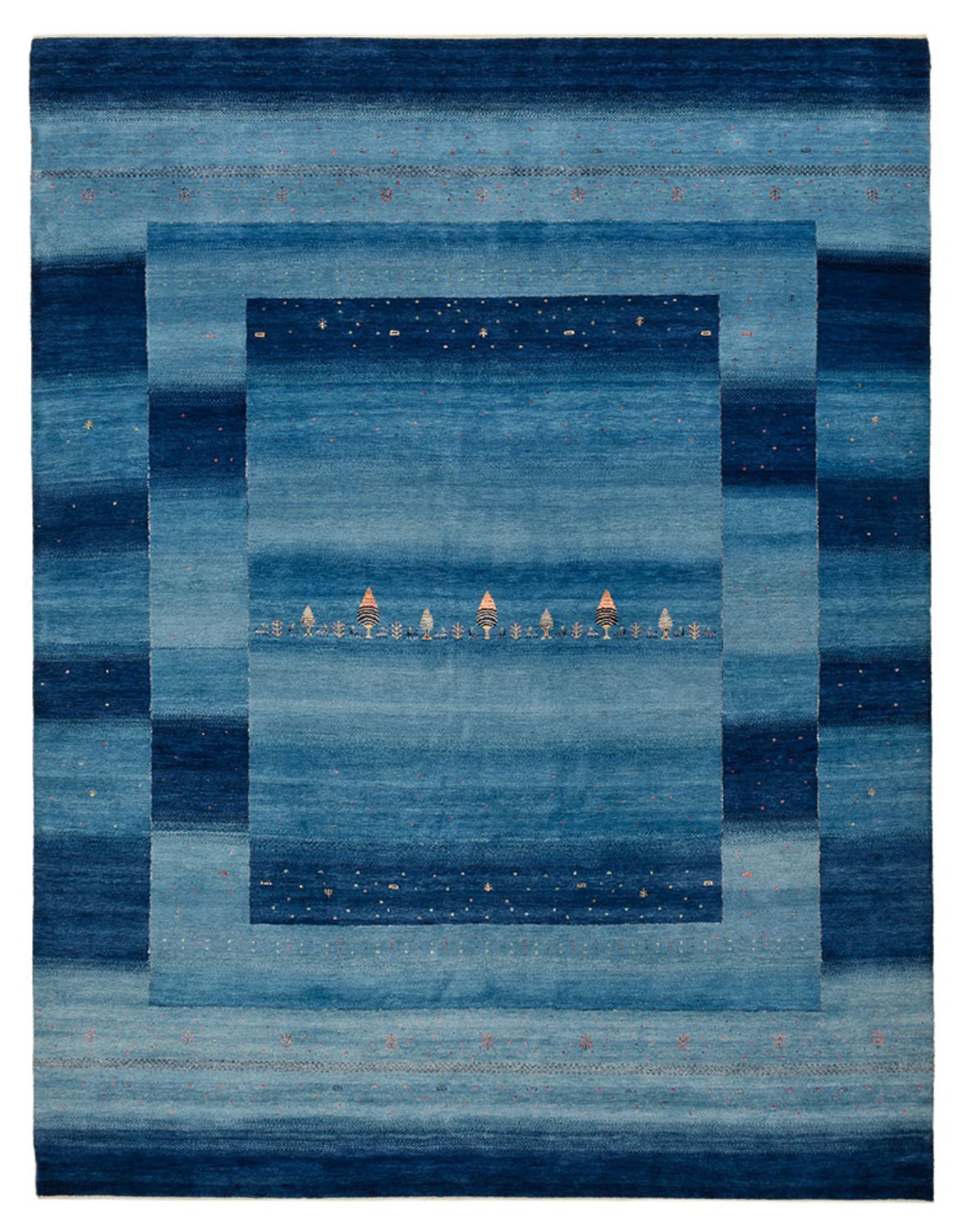 Gabbeh Rug - Loribaft Indus - 329 x 253 cm - sea blue