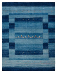 Gabbeh Rug - Loribaft Indus - 329 x 253 cm - sea blue