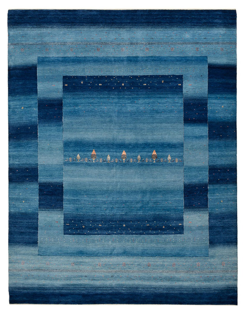 Gabbeh Rug - Loribaft Indus - 329 x 253 cm - sea blue
