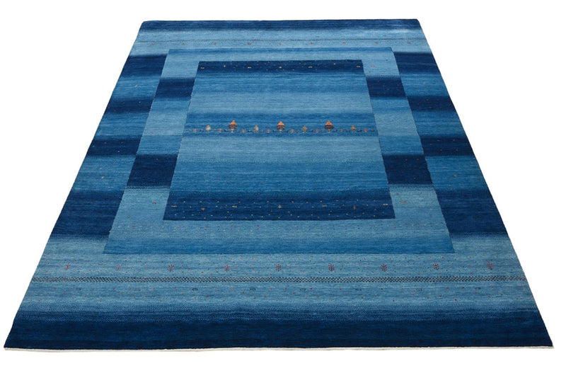 Gabbeh Rug - Loribaft Indus - 329 x 253 cm - sea blue