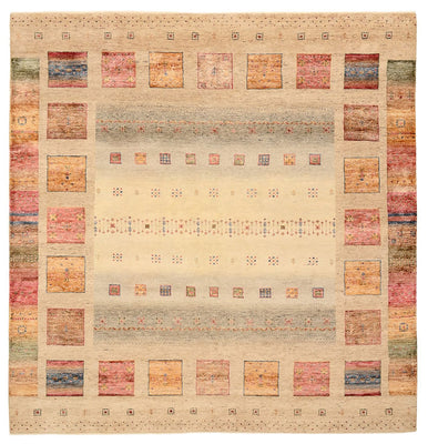 Gabbeh Rug - Loribaft Indus square  - 204 x 202 cm - light beige