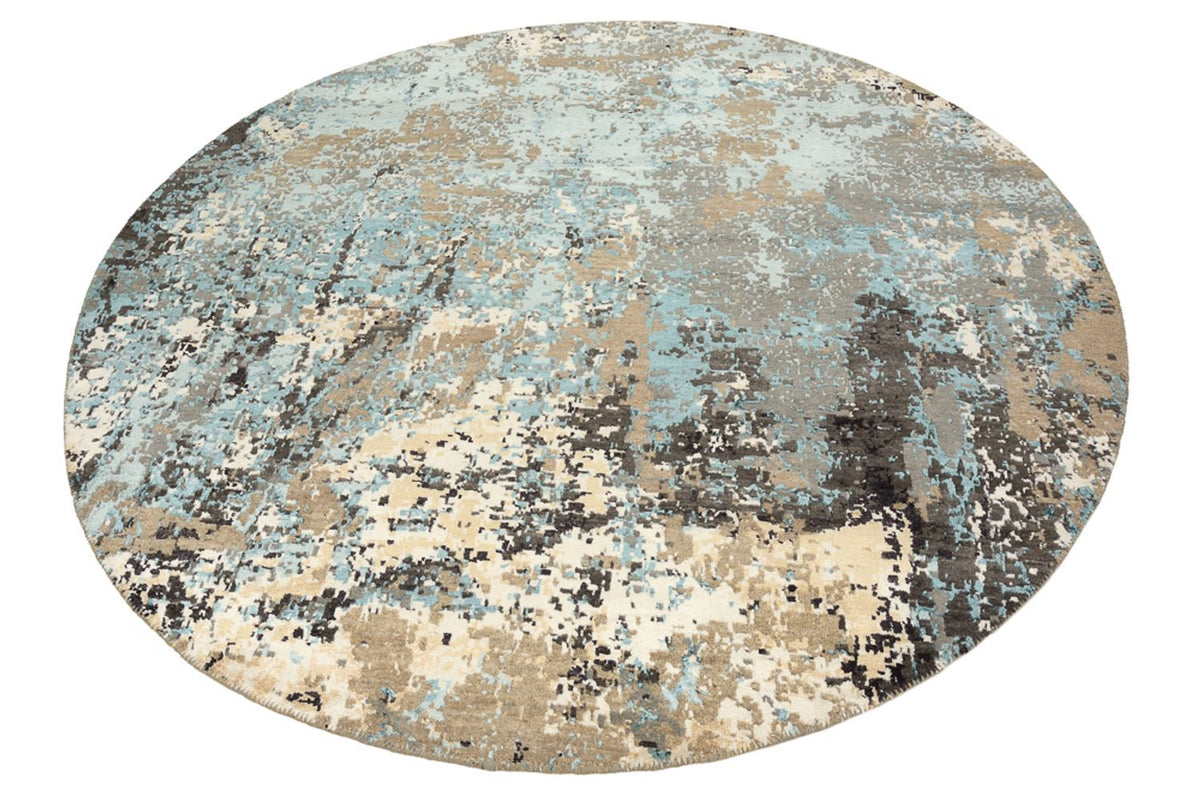 Designer Rug round  - 179 x 176 cm - multicolored