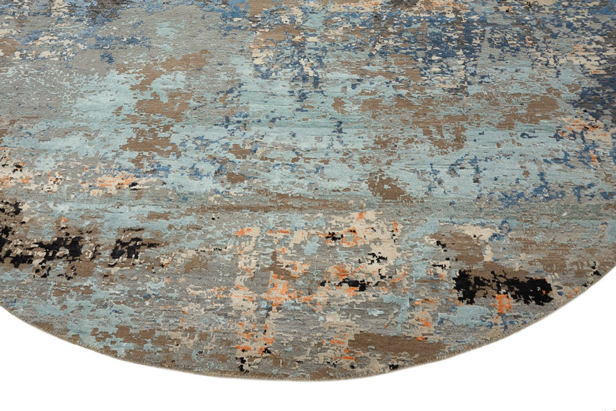 Designer Rug round  - 243 x 241 cm - multicolored