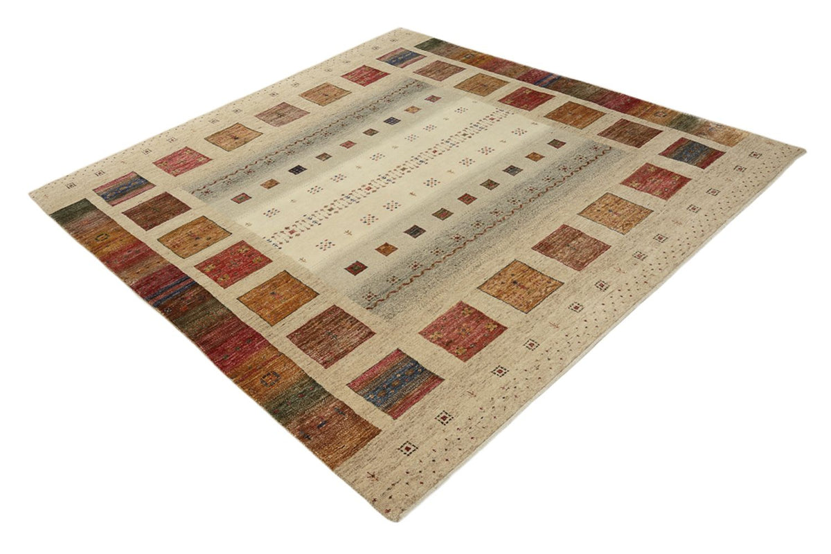 Gabbeh Rug - Loribaft Indus square  - 205 x 203 cm - multicolored