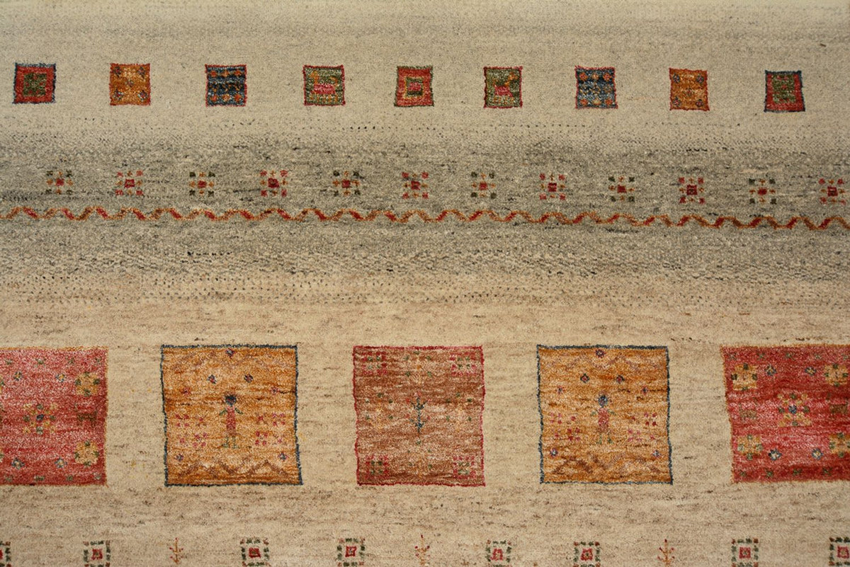 Gabbeh Rug - Loribaft Indus square  - 205 x 203 cm - multicolored