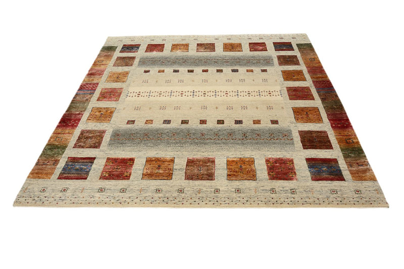Gabbeh Rug - Loribaft Indus square  - 206 x 205 cm - multicolored