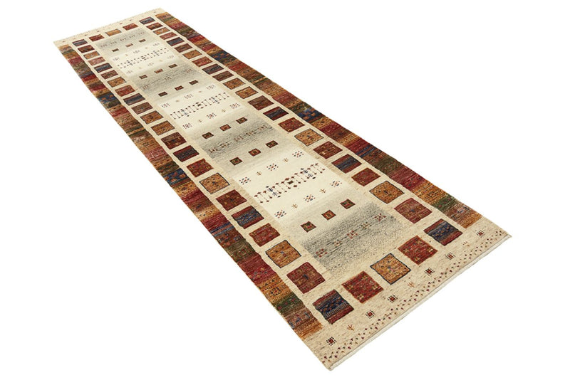 Runner Gabbeh Rug - Loribaft Indus - 298 x 84 cm - multicolored