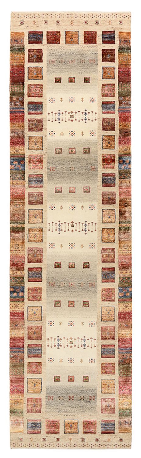 Runner Gabbeh Rug - Loribaft Indus - 295 x 82 cm - multicolored