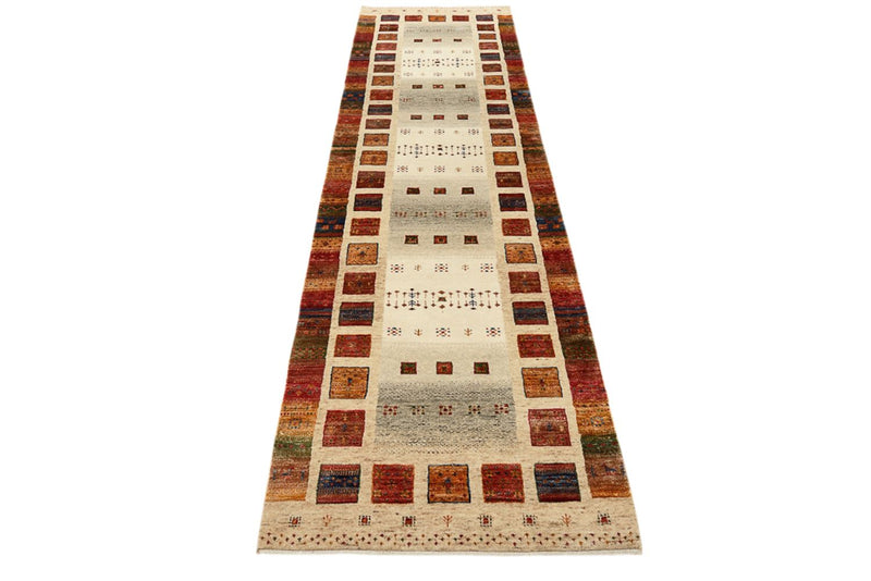 Runner Gabbeh Rug - Loribaft Indus - 295 x 82 cm - multicolored