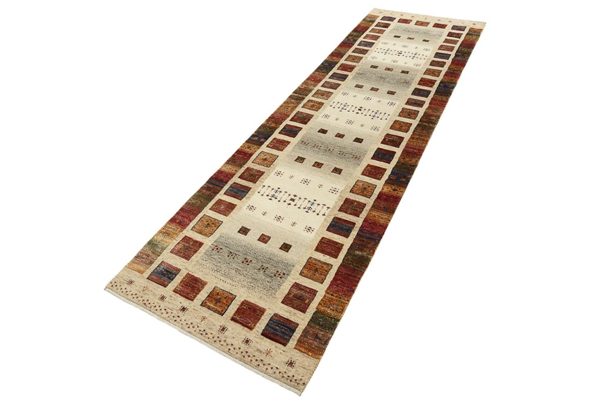 Runner Gabbeh Rug - Loribaft Indus - 295 x 82 cm - multicolored