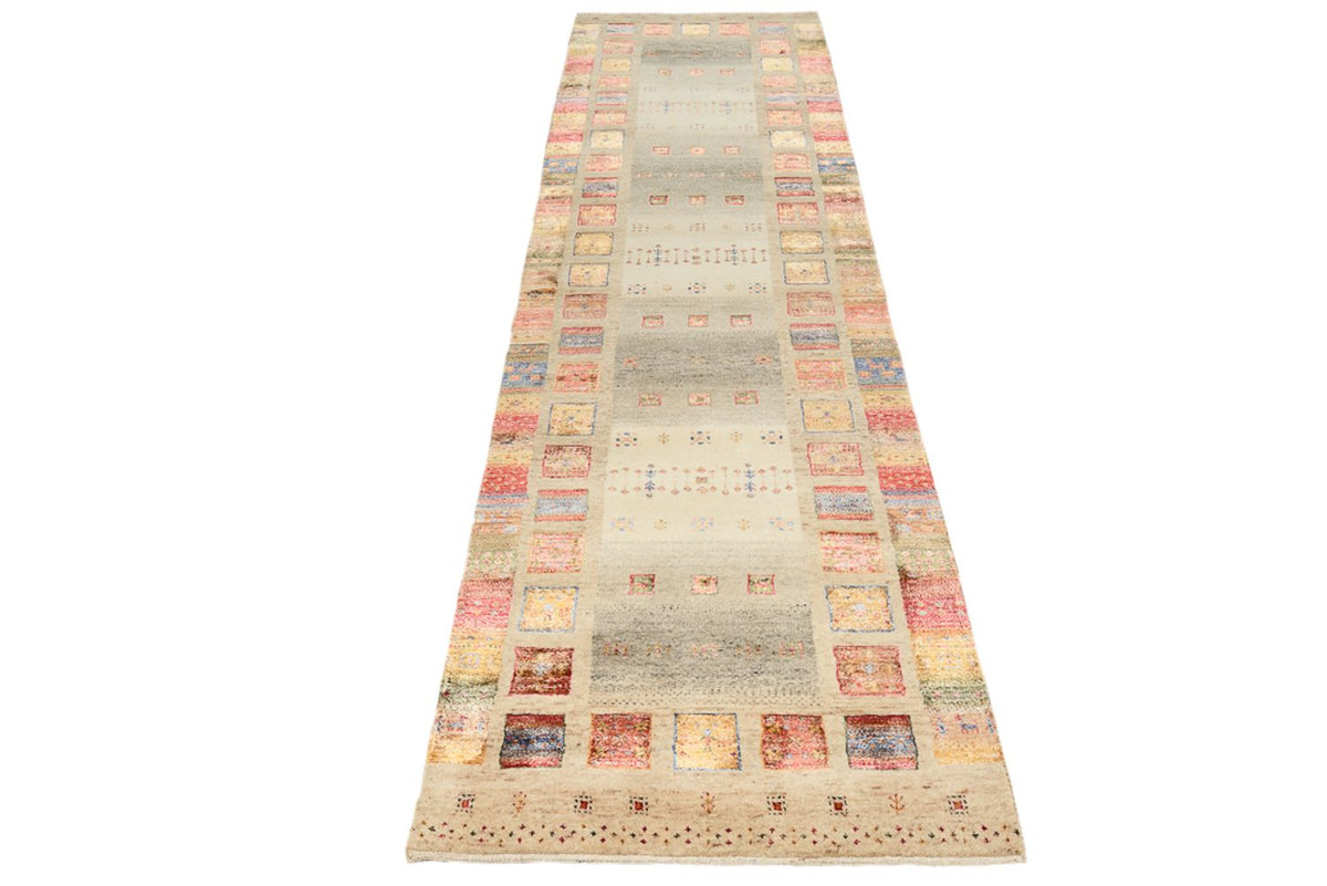Runner Gabbeh Rug - Loribaft Indus - 295 x 82 cm - multicolored