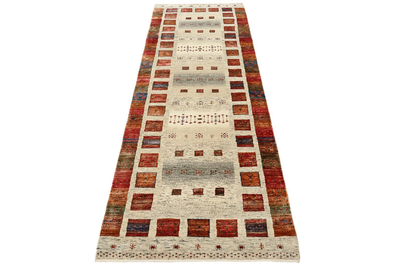 Runner Gabbeh Rug - Loribaft Indus - 256 x 84 cm - multicolored