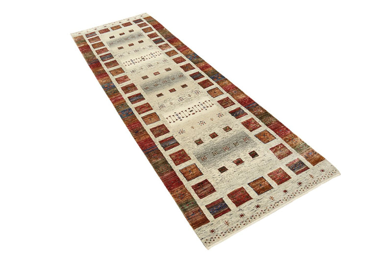 Runner Gabbeh Rug - Loribaft Indus - 256 x 84 cm - multicolored