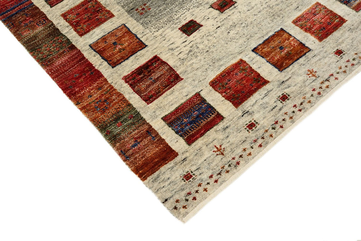 Runner Gabbeh Rug - Loribaft Indus - 256 x 84 cm - multicolored
