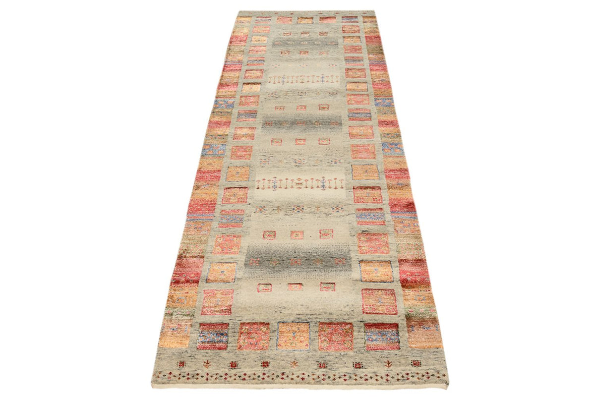 Runner Gabbeh Rug - Loribaft Indus - 256 x 84 cm - multicolored