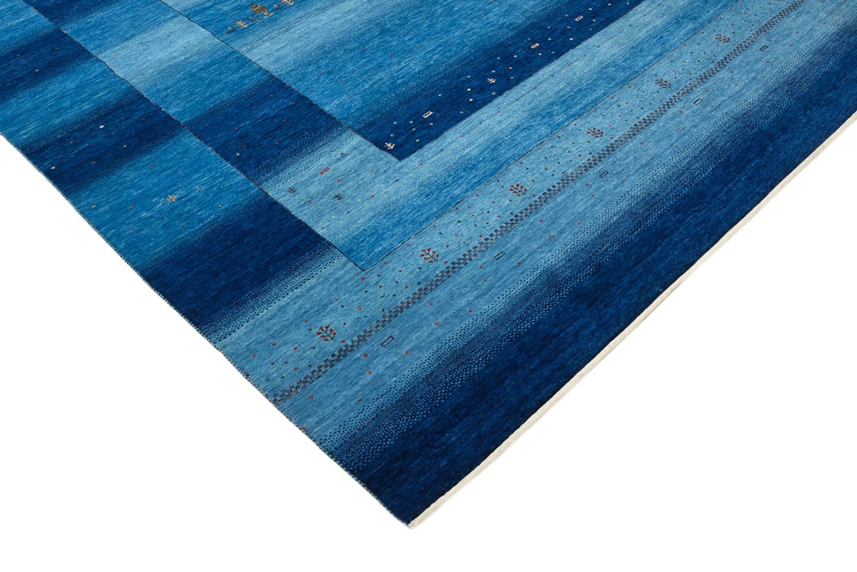 Gabbeh Rug - Loribaft Indus - 299 x 250 cm - sea blue