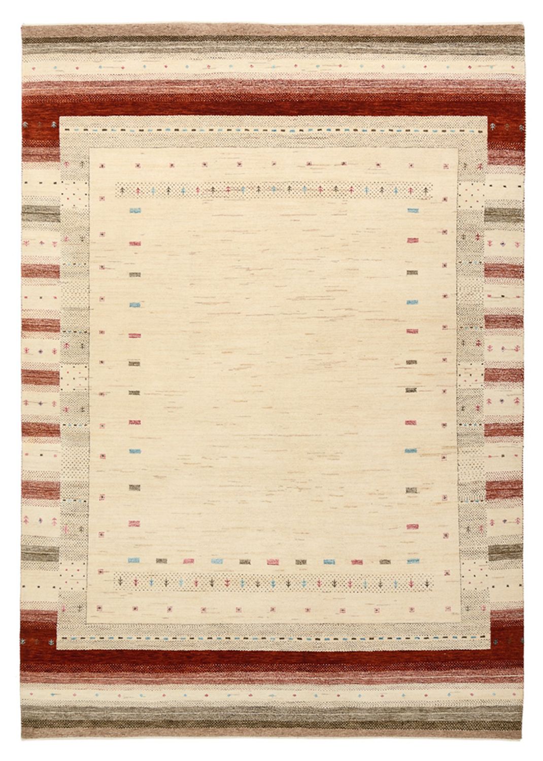 Gabbeh Rug - Loribaft Indus - 243 x 171 cm - light beige