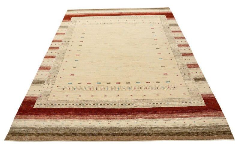 Gabbeh Rug - Loribaft Indus - 243 x 171 cm - light beige