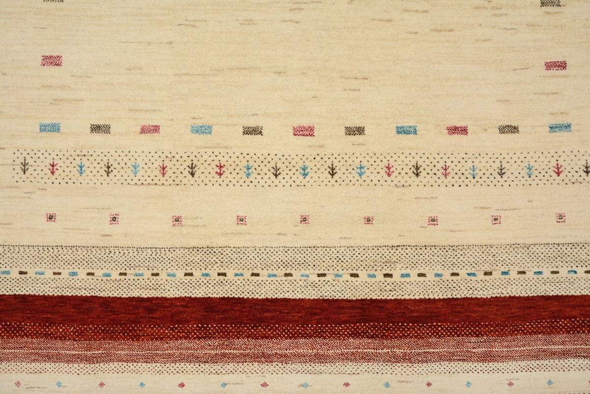 Gabbeh Rug - Loribaft Indus - 243 x 171 cm - light beige