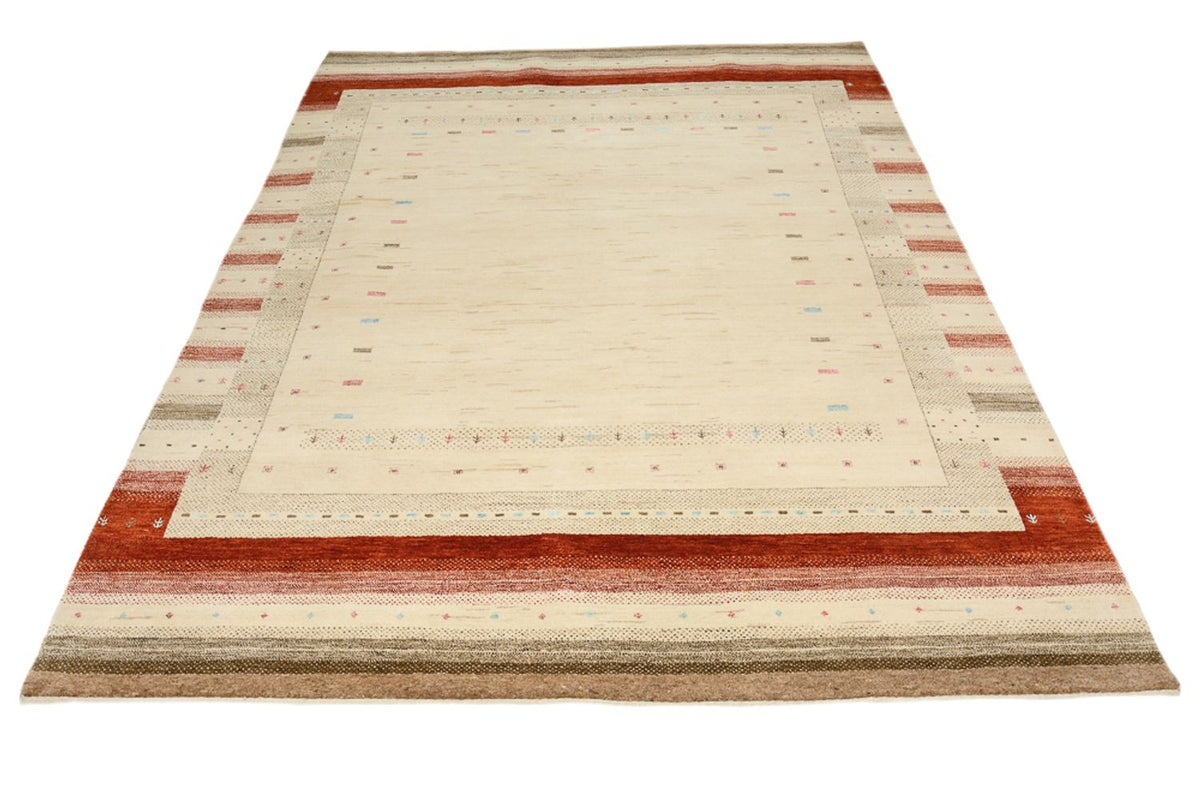 Gabbeh Rug - Loribaft Indus - 243 x 171 cm - light beige