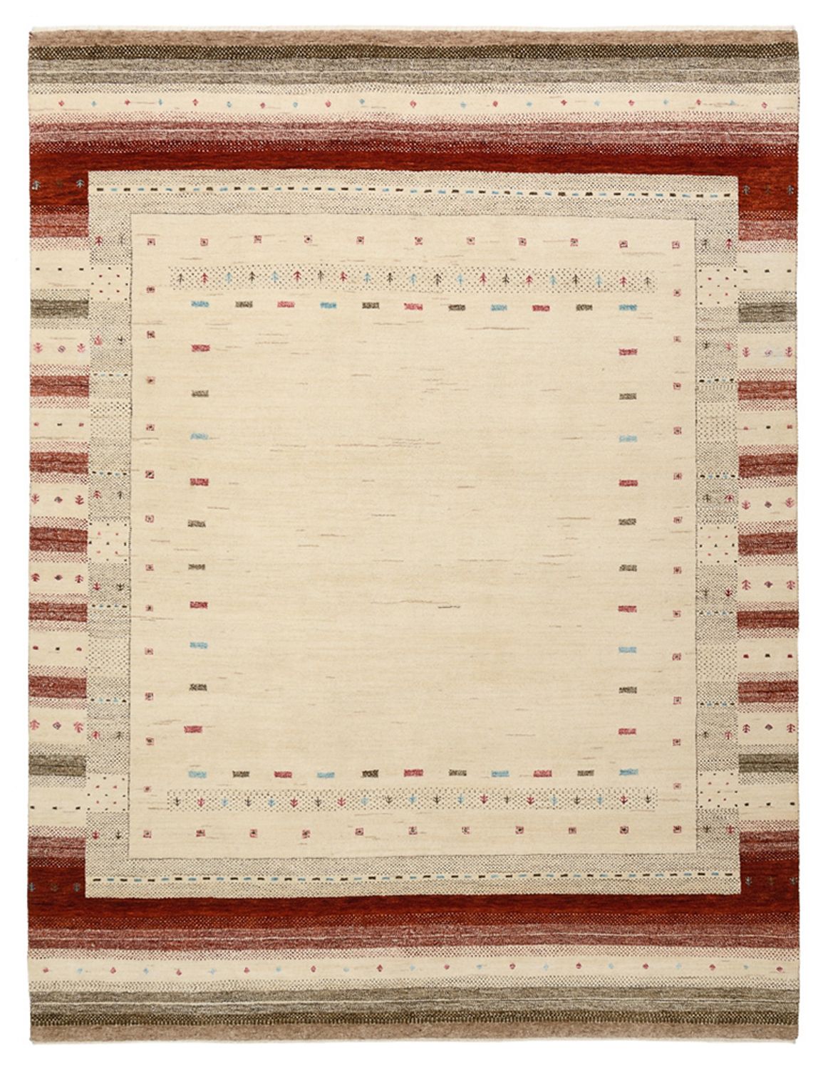 Gabbeh Rug - Loribaft Indus - 229 x 174 cm - light beige