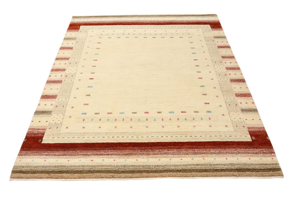 Gabbeh Rug - Loribaft Indus - 198 x 156 cm - light beige